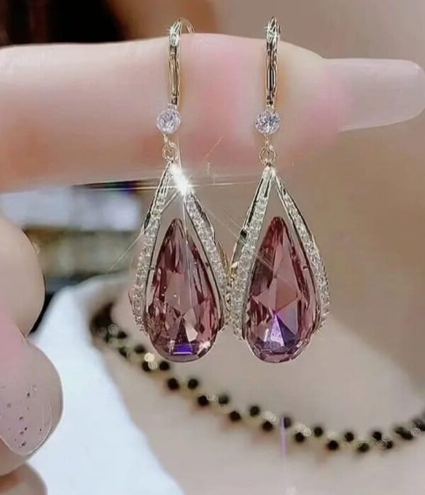 Pink Diamond Earrings – Anti-Tarnish Finish Earing for Women Fashion Stylish Anti Tarnish earrings For Girls