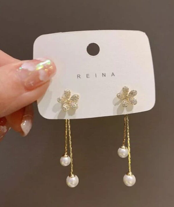 Long Pearl Earrings – Anti-Tarnish Finish Earrings for Women Fashion Stylish Anti Tarnish Earrings For Girls