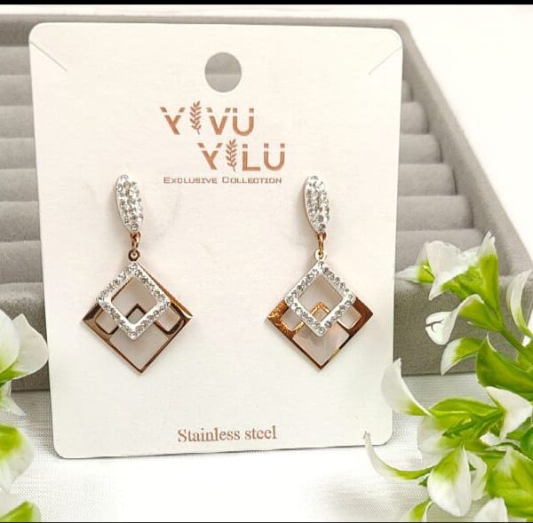 Riva Rosse Gold 18K Gold Platted Stainless Steel Tarnish free waterproof Earrings for Women and Girls