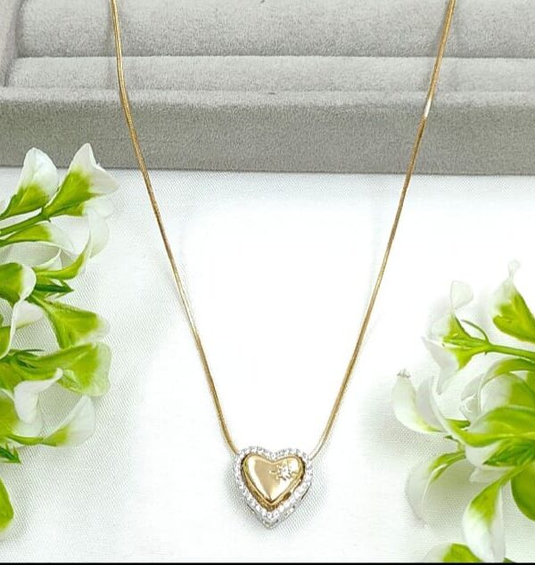 Riva Heart Shape Rose Gold Plated Stainless Steel Tarnish free waterproof Pendant/Necklace for Women and Girls