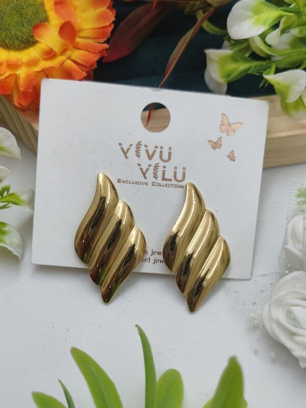 Riva 22K Gold Platted stainless steel Tarnish Free Waterproof Hoops Earrings for Women and Girls
