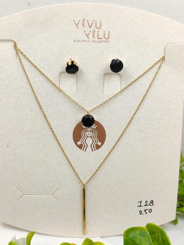 Riva 22K Gold Platted stainless steel Tarnish Free Waterproof Combo Necklace with Earrings for Women and Girls